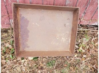 Antique Metal Oblong Handled Pan