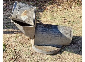 Antique Galvanized Gravel Dirt Sorter Hopper