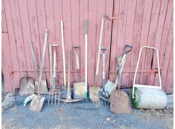 Assortment Of Vintage Antique & Primitive Farm Tools