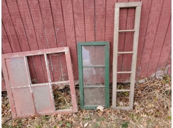 Trio Of Antique Barn Windows