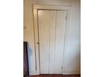 Antique Inside Solid Wood Door, Hardware, Jam And Trim - Upstairs Middle Bedroom Closet - See Description