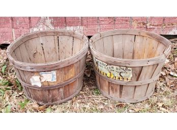 Duo Of  Antique Bushel Baskets