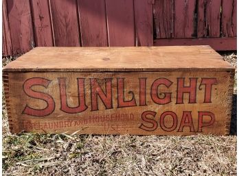 Fantastic Sunlight Soap Company Wooden Shipping Crate - Great Bright Graphics!!