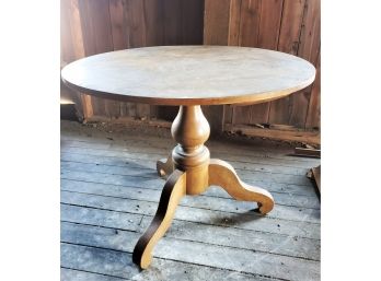 Vintage Round Wood Colonial Styled Pedestal Dining Table