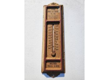 Vintage Beard Concreted Commercial Advertising Wall Thermometer