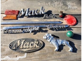 Cool Lot Of Vintage MACK Truck Badges, Emblems, Reflectors