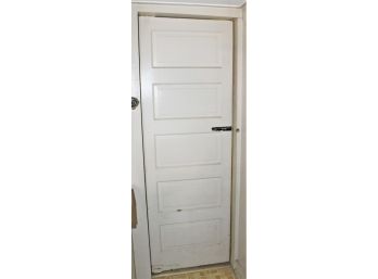 Antique Inside Solid Wood Door, Hardware, Jam & Trim - Pantry Door Leading To Back Room - See Description