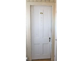 Antique Inside Solid Wood Door, Hardware, Jam & Trim - Upstairs Backroom Door - See Description