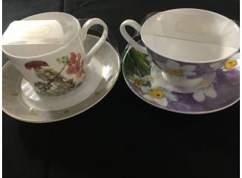 Stechcol Bone China  2 Sets Cups & Saucers