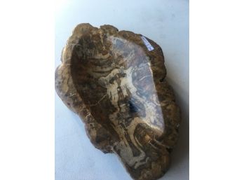 6 Lb 8oz Petrified  Wood Candy Dish