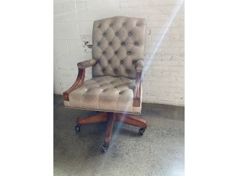 Vintage Leather Swivel Office Chair