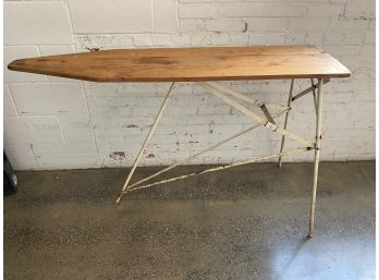 Rare Antique Ironing Board With Metal Legs