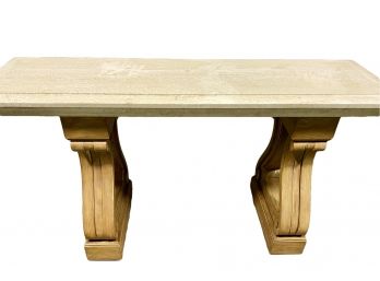 Fabulous Large Custom Made Marble Table & Stand Statement Piece (73 X 35 X 24)