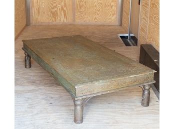 Middle Eastern Embossed Brass Low Table