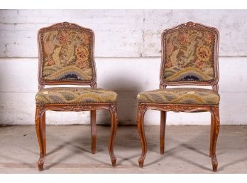 Pair Of Antique Needlepoint Louie XVI Chairs