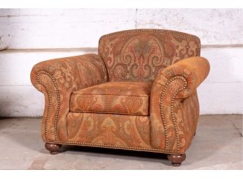 Ethan Allen Overstuffed Paisley Pattern Armchair