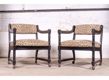 Pair Of Leopard Print Chairs