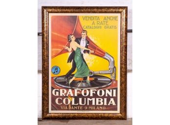 Grafofoni Columbia Midcentury Italian Advertisement Print