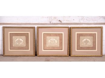 Trio Of Handcrafted Imperial Design Framed Decorative Molding