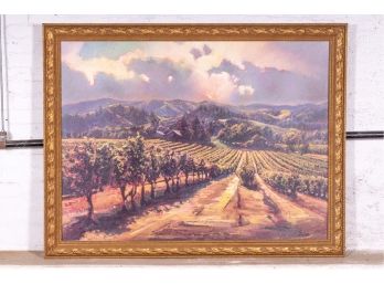 Print Of A Landscape Vineyard Scene