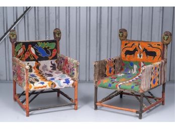 Mexican Huichol Art Chairs