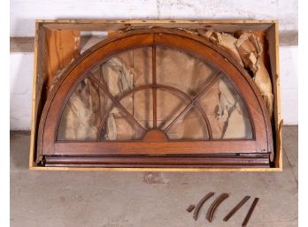 Antique Salvaged Architectural Half-circle Window