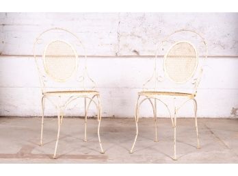 Pair Of Metal Mesh Patio Chairs