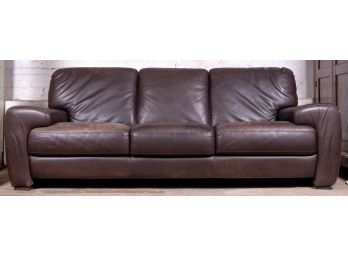 Brown Leather 7.5' Sofa