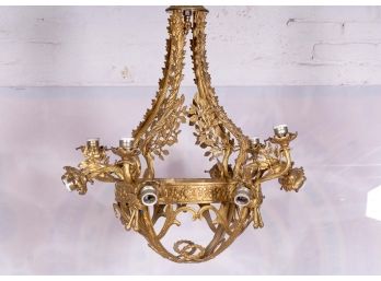 Antique Eight Light Gilt Metal Chandlier