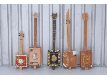 Collection Of Five Cigar Box Guitars