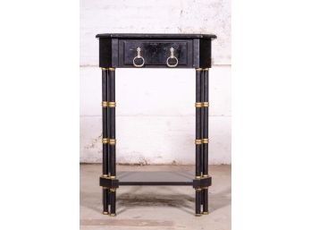 Black Painted End Table With Gilt Details