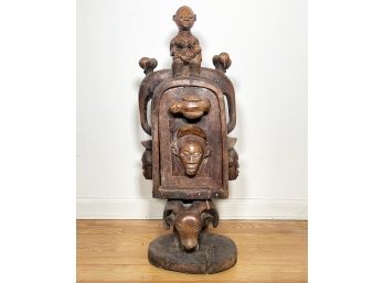 Carved Figural Chest Or Vessel Of Antique African Origin