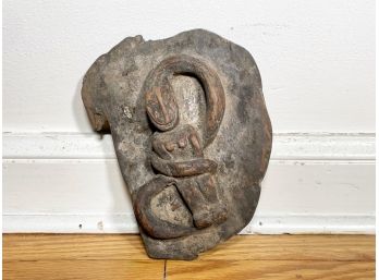 A Vintage African Unidentified Wooden Carved Figural Relief