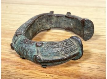 A Large Antique Bronze African Bangle