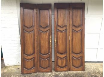 Pair Of Imported Italian Hardwood Bi-Fold Doors