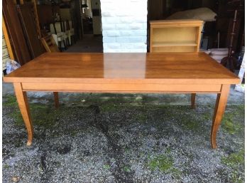 Antique Hardwood Dining Table With Single End Drawer