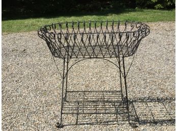 Fine Wrought Iron Two Tier Planter Basket