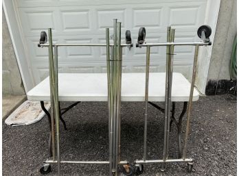 2 Collapsible Clothing Racks Work Great Including Wheels