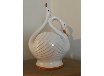 13.5 Inch H Porcelain Swan Planter