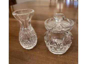 Waterford Crystal Small Vase And Jelly Jar