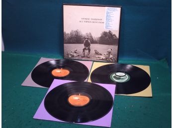 George Harrison. All Things Must Pass On Apple Records Stereo. Triple Vinyl Box Set. Vinyl Is Very Good Plus.