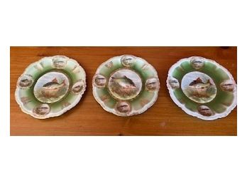 Three Antique Bavarian Fish Dishes.