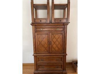 Beautiful Wood Armoire With Two End Tables