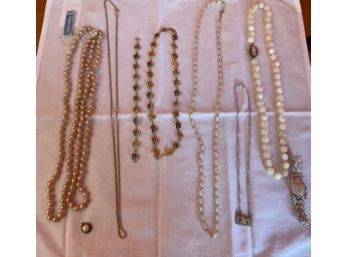 Variety Of Necklaces Including Brand New Marvella Faux Pearls.