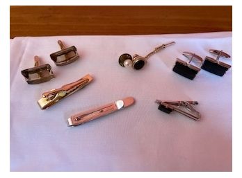 Assortment Of Men's Cufflinks And Tie Tacks.