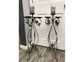 Pair Of Stunning Floor Standing 5 Tier Candelabras