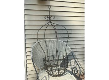 Large Wrought Iron Hanging Basket