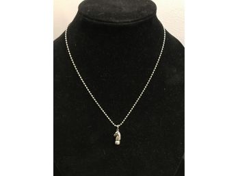 Sterling Silver Necklace With Horse Charm