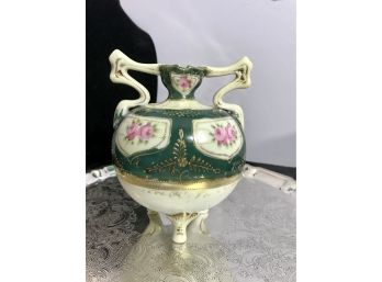 Antique NIPPON 2 Handle Vase With Gold Trim