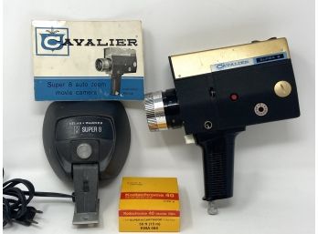 Vintage Cavalier Super 8 Movie Camera And Accessories